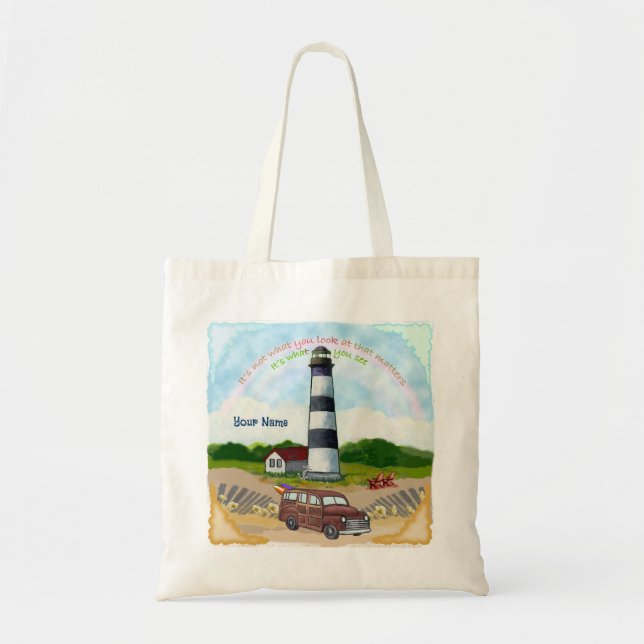 Rainbow Choice Lighthouse tote bag Tygkasse (Framsidan)