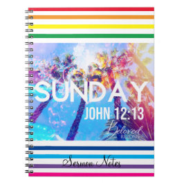 Rainbow Christian Sermon Notes Prayer Journal Anteckningsbok