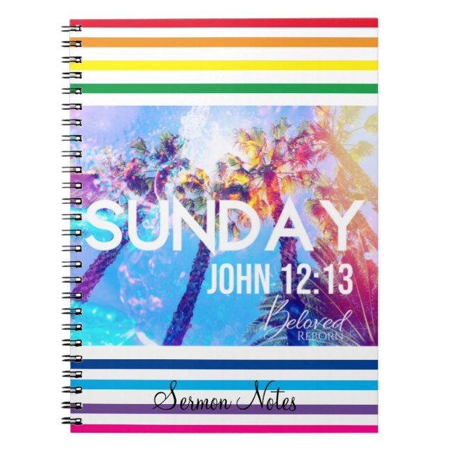Rainbow Christian Sermon Notes Prayer Journal Anteckningsbok (Framsidan)