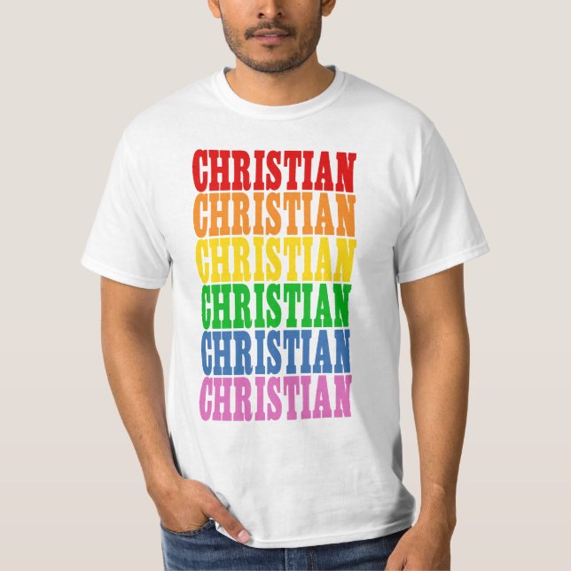 Rainbow Christian T-shirt (Framsida)