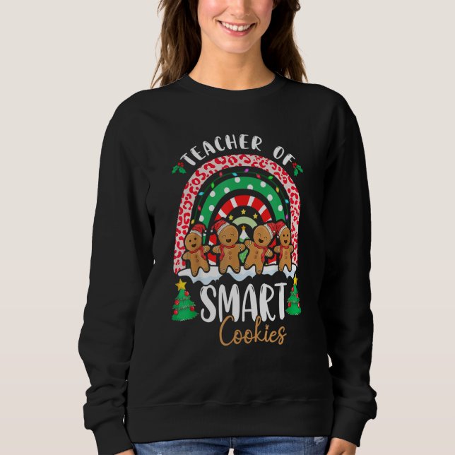 Rainbow Christmas Teacher Of Smart Cookies Cute Gi T Shirt (Framsida)