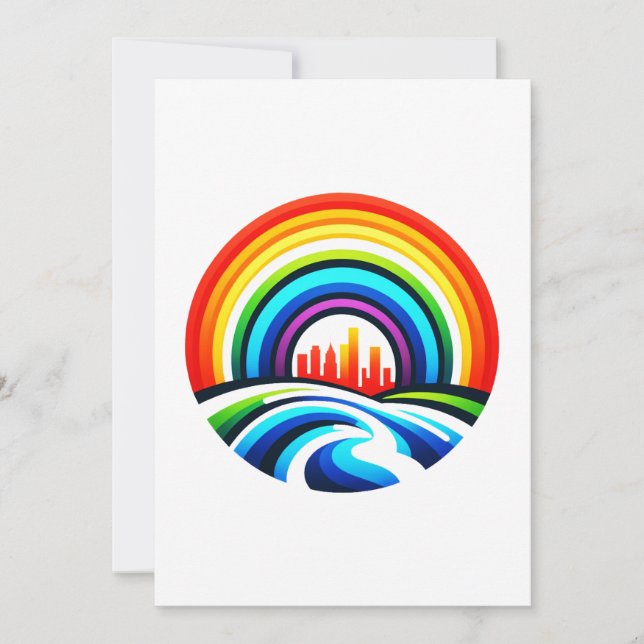 Rainbow City Skyline Urban Diversity & Hope Design Julkort (Framsida)