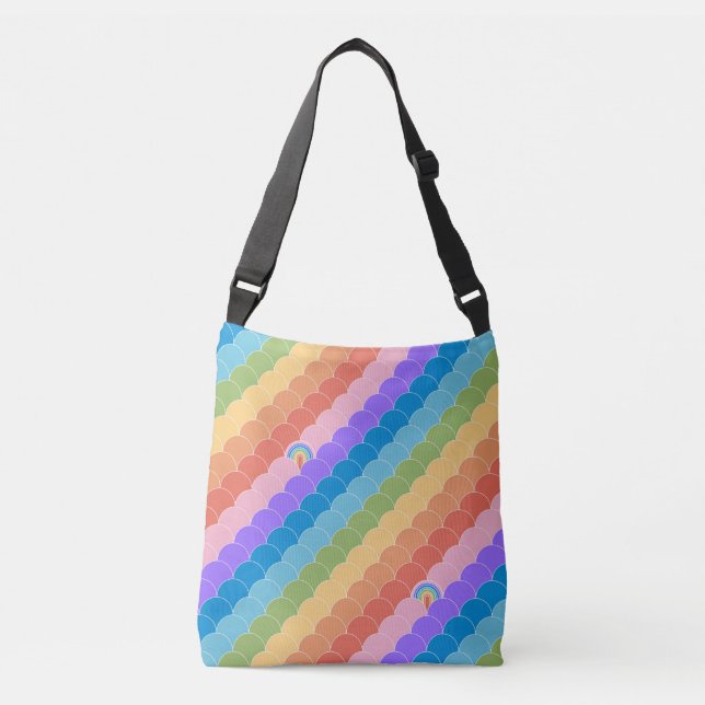 Rainbow Clamshell Crossbody Bag Axelväska (Framsida)