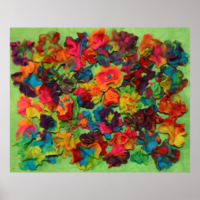 Rainbow Clay Flowers Poster (Framsidan)