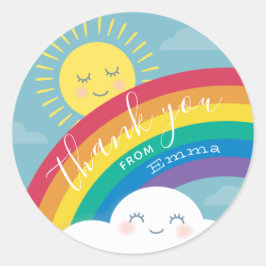 Rainbow Cloud and Sol Tack Favor Stickers Runt Klistermärke