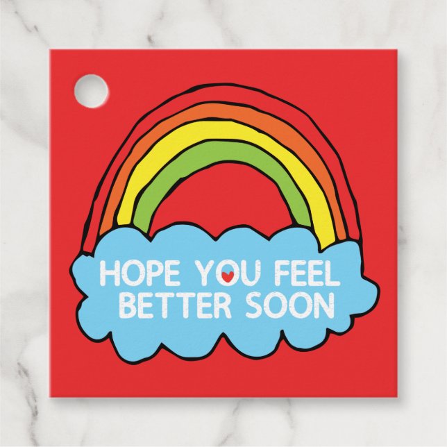 Rainbow Cloud Clip Art skickar dig Önskemål Gåvor Etiketter (Framsida)