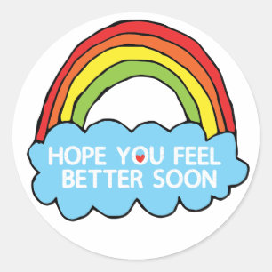 Rainbow Cloud Clip Art skickar dig Önskemål Runt Klistermärke