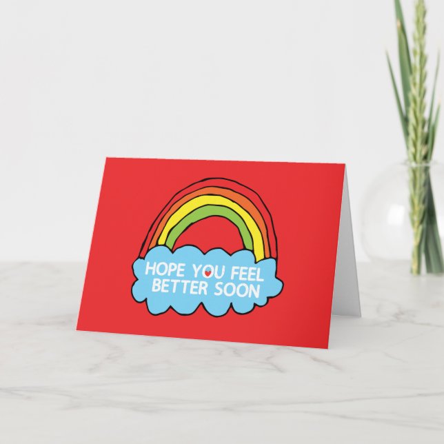 Rainbow Cloud Clip Art skickar dig Önskemål Tack Kort (Framsida)