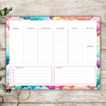 Rainbow Cloud Gräns, Lodrät Weekly Planner Anteckningsblock<br><div class="desc">Odaterad lodrät veckomodeller med regnbågslumporna accenter på det dekorativa gräns. Har en punkt för en att göra-lista och anteckningar.</div>