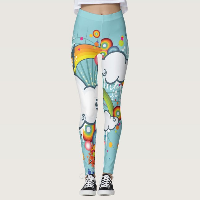 Rainbow Cloud People Leggings (Framsida)
