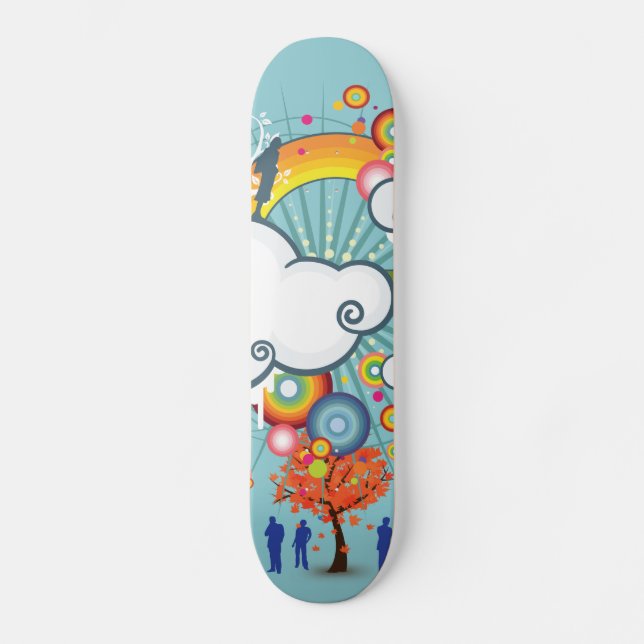 Rainbow Cloud People Skateboard (Framsida)