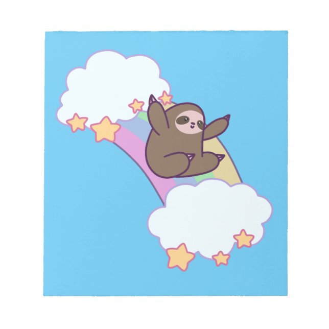 Rainbow Cloud Sloth Anteckningsblock (Framsida)