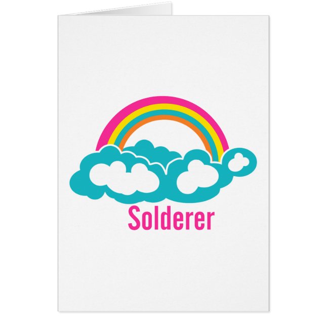 Rainbow Cloud Solderer Hälsningskort (Framsidan)