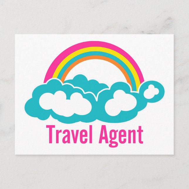 Rainbow Cloud Travel Agent Vykort (Framsida)