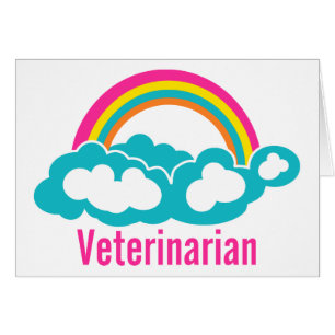 Rainbow Cloud Veterinarian Hälsningskort