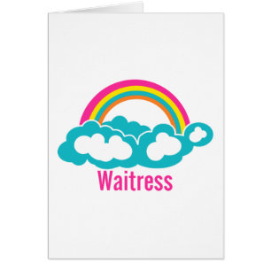 Rainbow Cloud Waitress Hälsningskort