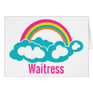 Rainbow Cloud Waitress Hälsningskort