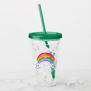 Rainbow Clouds Acrylic Tumbler Take Away Mugg