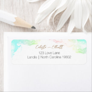 Rainbow Clouds Baby Shower Return-adressetikett Returadress Etikett