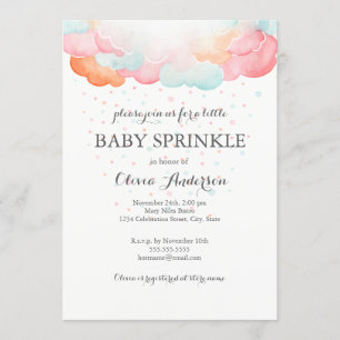 Rainbow Clouds Baby Sprinkle-inbjudan Inbjudningar