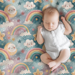 Rainbow & Clouds Blanket Gift for Newborn Joy Fleecefilt