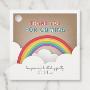 Rainbow Clouds Cardstock Barns födelsedag Tack Gåvor Etiketter