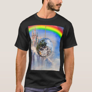 Rainbow Clouds Disco Boll T Shirt