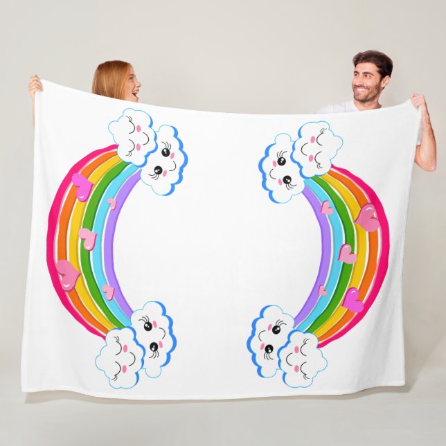 Rainbow Clouds Fleece Blanket (På plats)