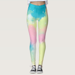 Rainbow clouds gnistra-stjärnor i glitter leggings