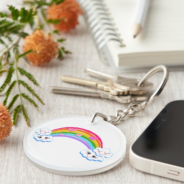 Rainbow Clouds Keychain (Högra Framsidan)