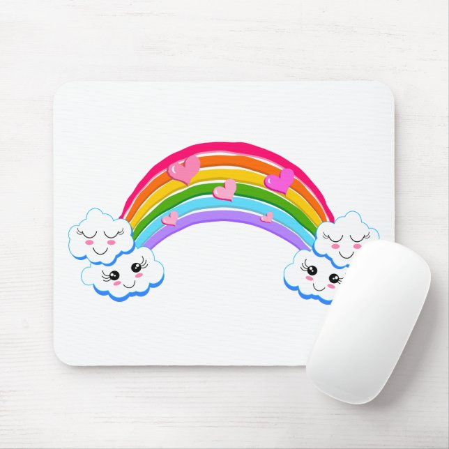 Rainbow Clouds Mouse Pad Musmatta (Med mus)