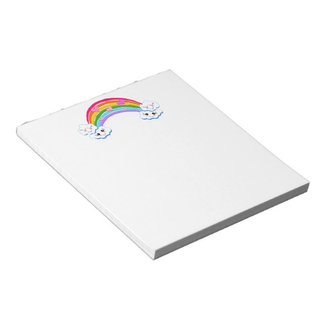 Rainbow Clouds Notepad Anteckningsblock (Vinklad)
