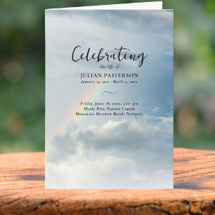 Rainbow Clouds Photo, Firande of Life Funeral Program