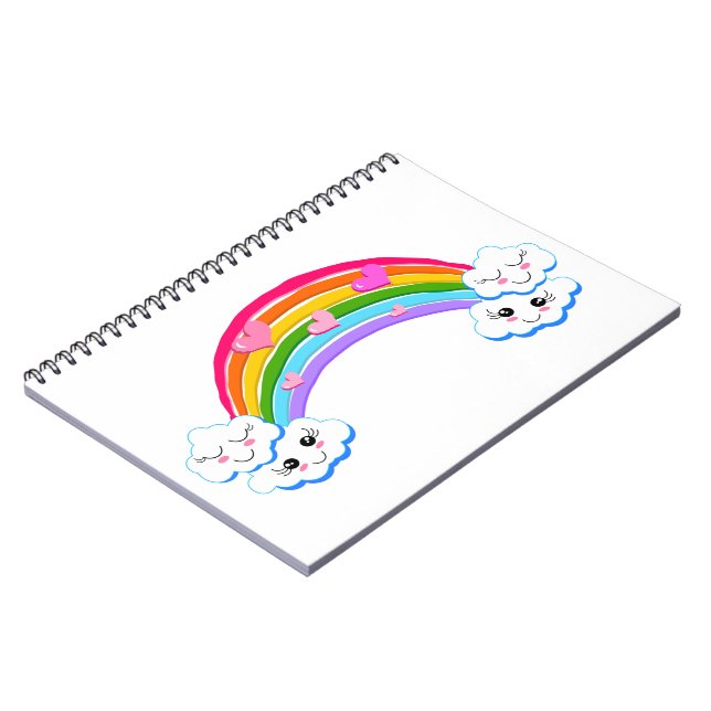 Rainbow Clouds Photo Notebook Anteckningsbok (Vänstra Sidan)