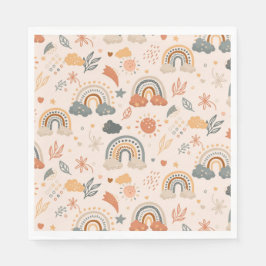 Rainbow Clouds Sol Mönster, Earth Tones Pappersservett