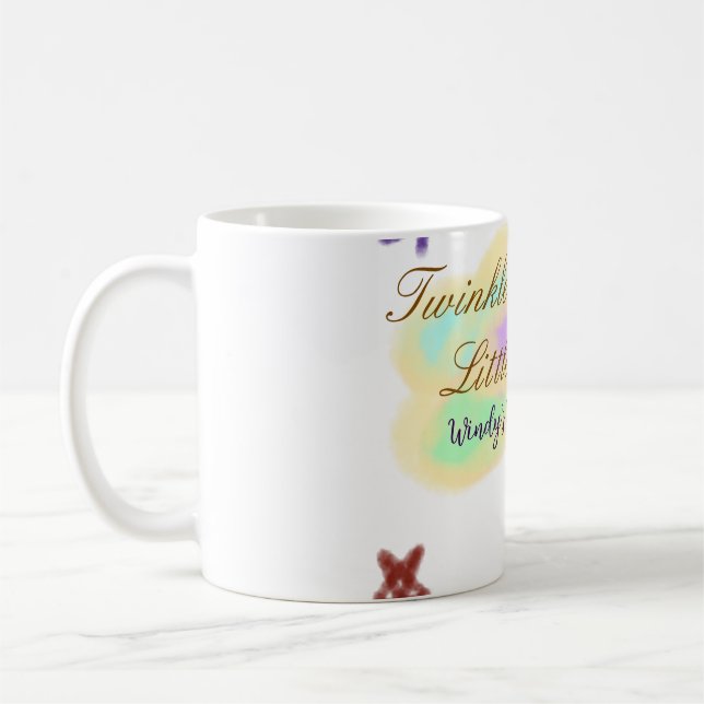 Rainbow clouds twinkle Twinkle Little Star baby Kaffemugg (Vänster)