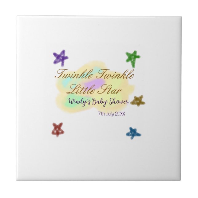 Rainbow clouds twinkle Twinkle Little Star baby Kakelplatta (Framsidan)