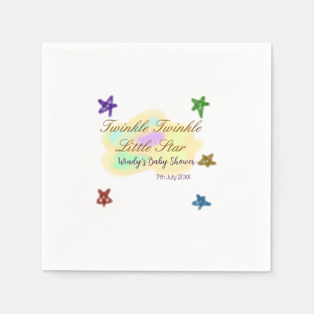 Rainbow clouds twinkle Twinkle Little Star baby Pappersservett (Framsidan)