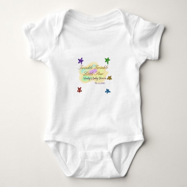 Rainbow clouds twinkle Twinkle Little Star baby T Shirt (Framsida)