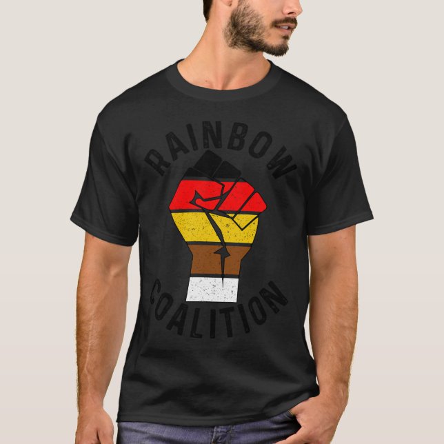 Rainbow Coalition Fred Hampton - Chicago Politik T Shirt (Framsida)