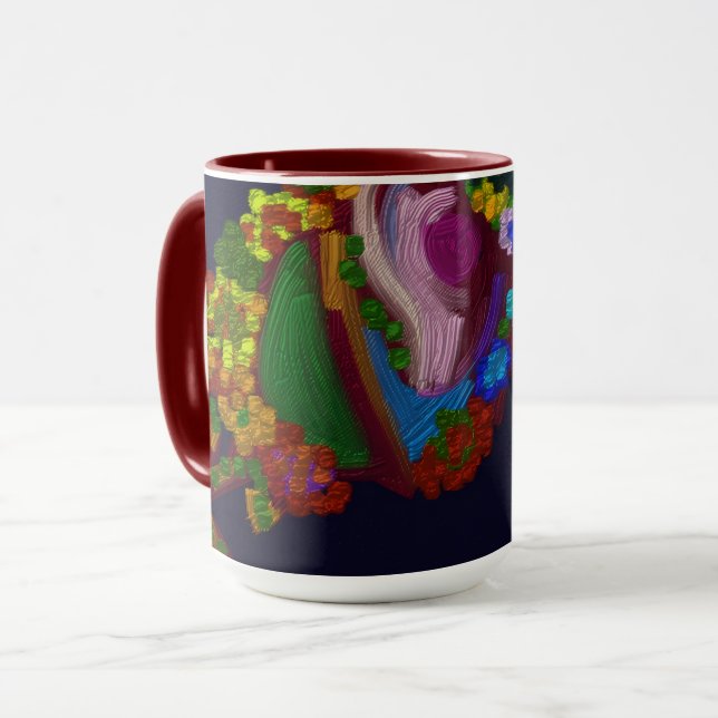 Rainbow Colored Floral  Mugg (Framsida vänster)