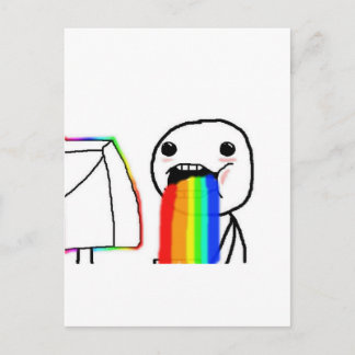 Rainbow Computer Ansikte Guy Vykort