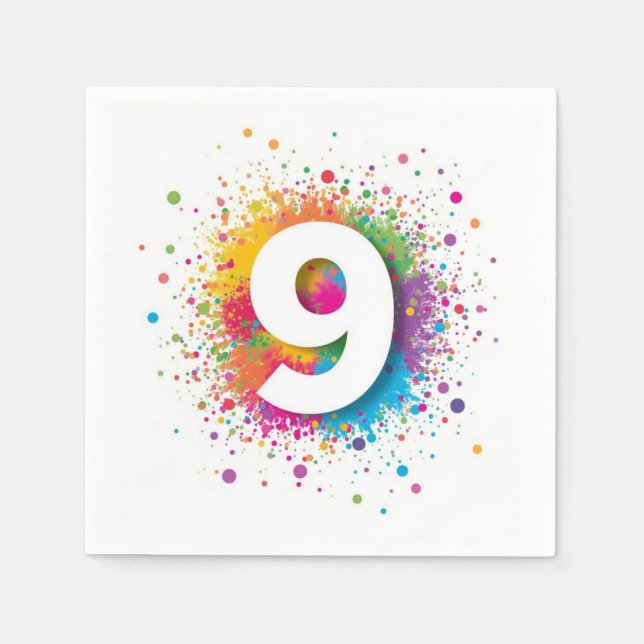 Rainbow Confetti 1st Birthday Napkins Colorful Age Pappersservett (Framsidan)