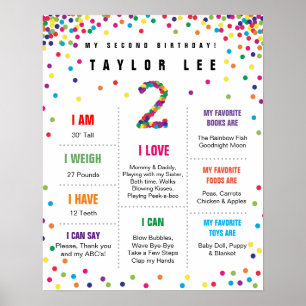 Rainbow Confetti, andra födelsedag poster