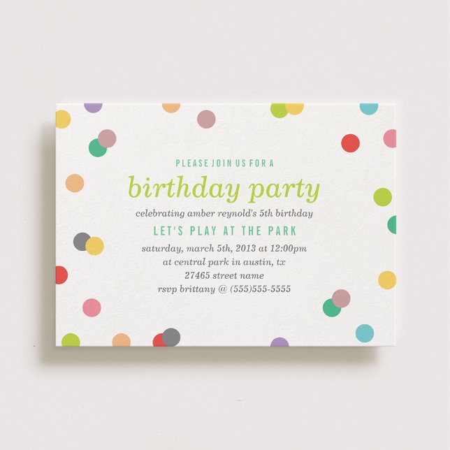 Rainbow Confetti Birthday Inbjudan (Skapare uppladdad)