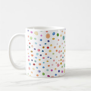 Rainbow Confetti Dots Watercolor Mönster Mugg