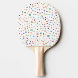 Rainbow Confetti Dots Watercolor Ping Pong Paddle Pingisracket