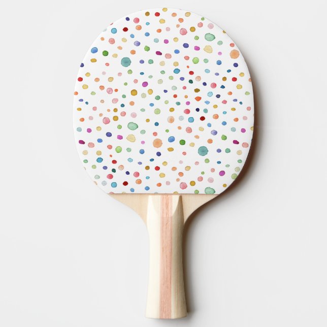 Rainbow Confetti Dots Watercolor Ping Pong Paddle Pingisracket (Baksidan)