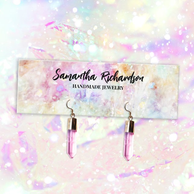 Rainbow Confetti Earring Holder Jewelry Visning Mini Visitkort (Skapare uppladdad)