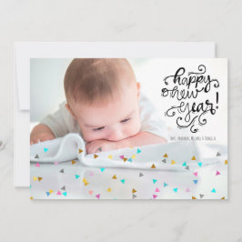 Rainbow Confetti Gott nytt år-fotokort Julkort